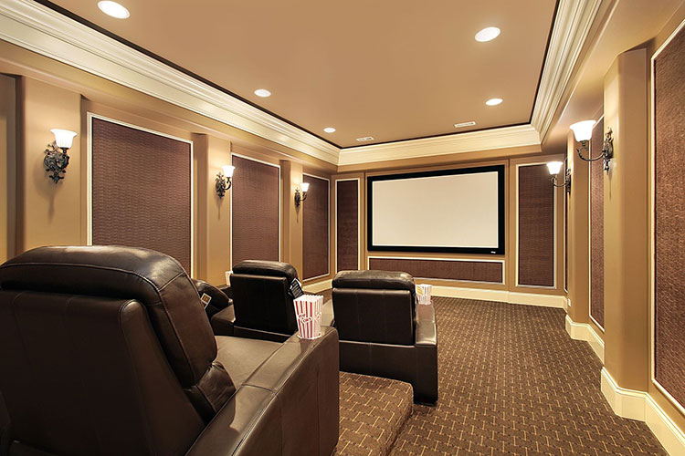 Home theater room in San Diego